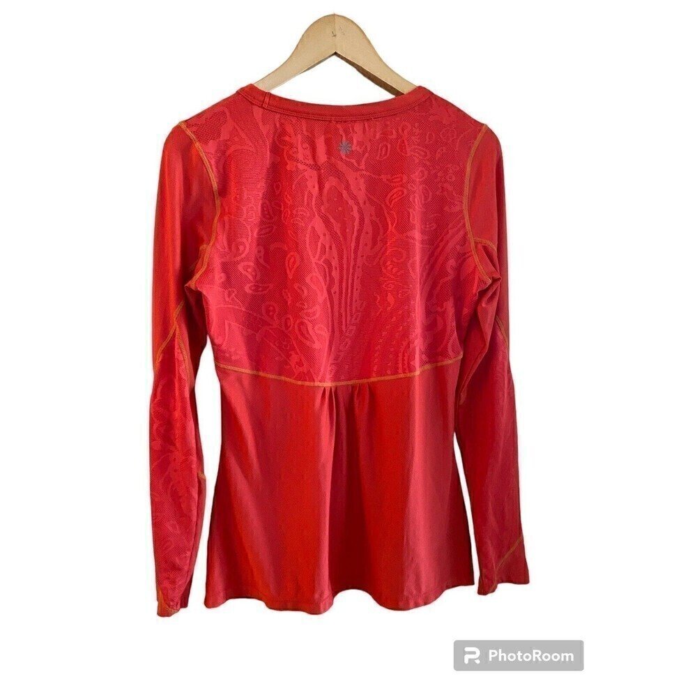 Coral Long Sleeve Athleta Workout Top Sz M Style #: 906191 - Picture 2 of 6